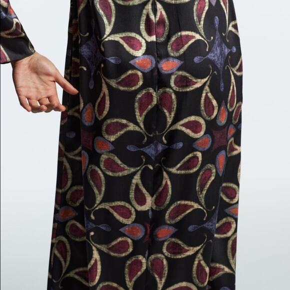 ZARA BLOGGER FAVORITE PRINTED MIDI DRESS MULTICOLORED - Picture 10 of 14